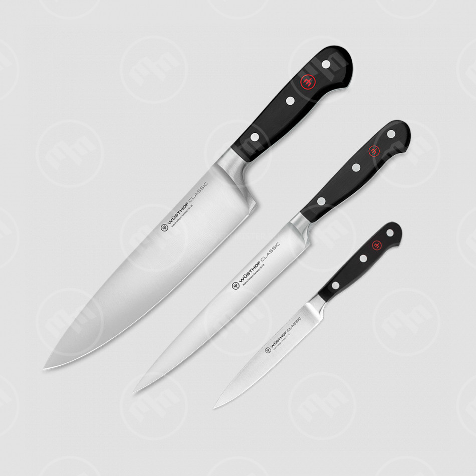 Набор из 3-х кухонных ножей поварская тройка, серия Classic, WUESTHOF, Золинген, Германия