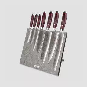 Набор кухонных ножей, 7 штук, на магнитной подставке ComposeEat (Vintage Grey), серия GOU 161, YAXELL, Япония, YAXELL SUPER GOU