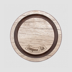 Подставка под кружку Бирдекель, круглая, диам. 95 мм, композитный материал, дуб светлый, серия Fashion, ComposeEat, Россия, Кухонные аксессуары COMPOSE EAT