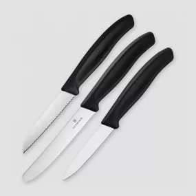 Набор из 3 кухонных ножей для овощей Swiss Classic, VICTORINOX, Швейцария, Наборы ножей "Поварская тройка" 