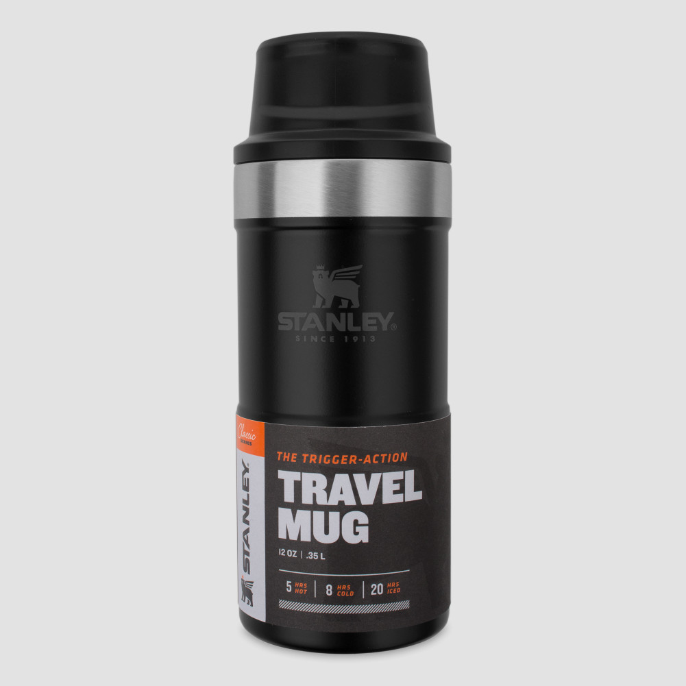 Термокружка Classic One hand 2.0, объем: 350 мл, цвет черный, STANLEY, США
