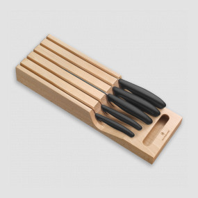 Набор из 5 кухонных ножей в подставке из бука Swiss Classic, VICTORINOX, Швейцария, Набор ножей 5 предметов