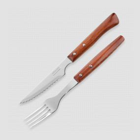 Набор столовых приборов для стейка на 6 персон, рукоять прессованное дерево, серия Steak Knives, ARCOS, Испания, Столовые приборы и сервировка