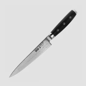 Нож кухонный для тонкой нарезки 15 см, Petty, дамасская сталь, серия Gou, YAXELL, Япония, Дамасский кухонный нож
