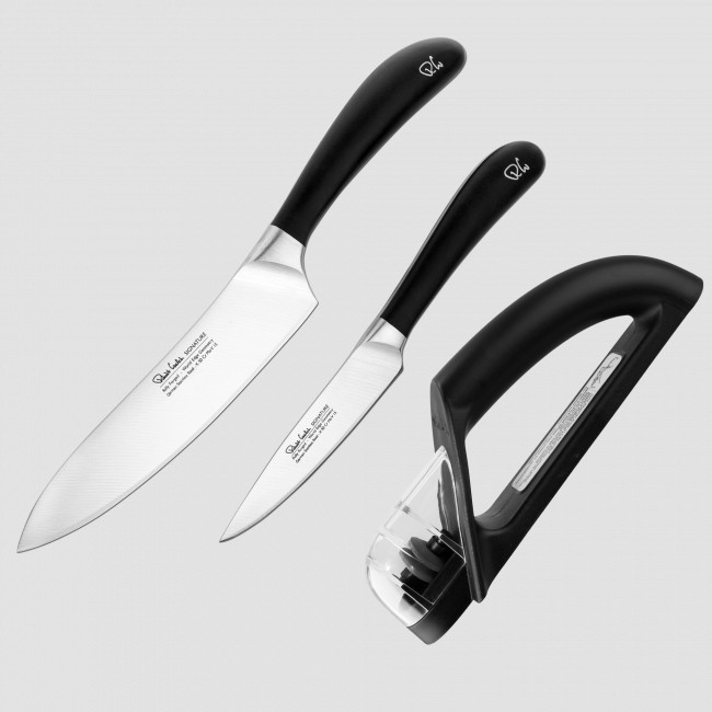 Набор кухонных ножей 2 штуки, точилка, серия Signature knife, ROBERT WELCH, Великобритания