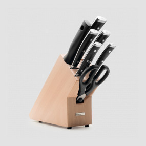 Набор ножей 5 предметов + мусат+ ножницы в подставке, серия Classic Ikon, WUESTHOF, Золинген, Германия, Подарочный набор кухонных ножей