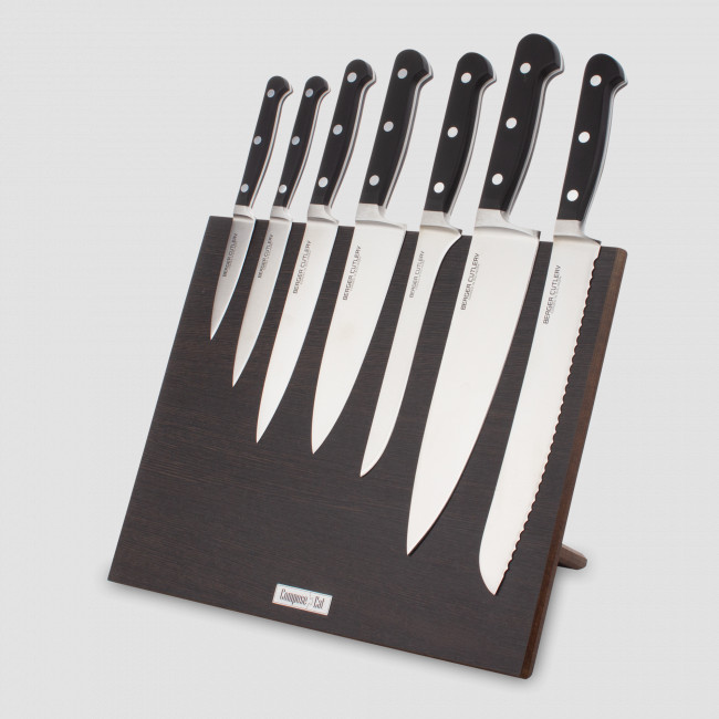 Набор кухонных ножей, 7 штук, на магнитной подставке ComposeEat, серия Classic Pro, BERGER CUTLERY, Германия
