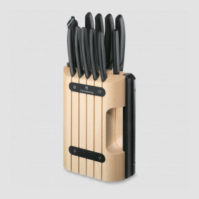 Набор из 10 кухонных ножей + мусат в подставке из бука Swiss Classic, VICTORINOX, Швейцария, 