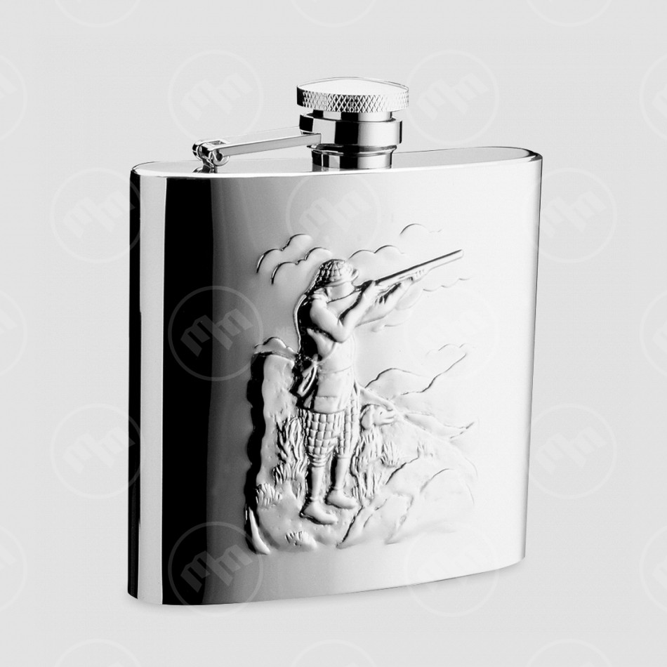 Фляга Охотники, 240 мл, сталь, серебристый, S. QUIRE, Италия