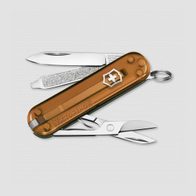 Нож швейцарский складной Classic SD Transparent Chocolate Fudge, 7 функций, 4 см, VICTORINOX, Швейцария, VICTORINOX Swiss Army Keychain
