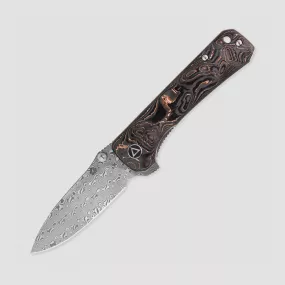 Нож складной Hawk, 8,2 см, QSP KNIFE, Китай, Ножи из дамасской стали