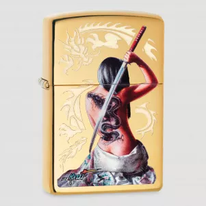 Зажигалка бензиновая Mazzi High Polish Brass, ZIPPO, США, Зажигалки ZIPPO
