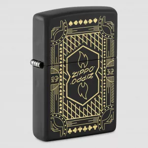 Зажигалка бензиновая Lines Design Black Matte, ZIPPO, США, Зажигалки ZIPPO