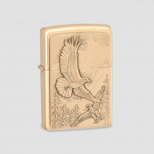 Зажигалка Eagles Brushed Brass, ZIPPO, США, Зажигалки