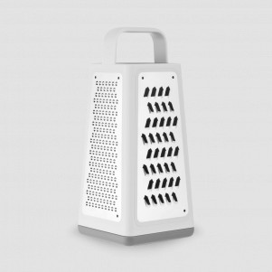 Терка с поддоном, 10,9 х 10,9 х 25,8 см, нержавеющая сталь 18/10, пластик, серый, серия Z-Cut, ZWILLING J.A. HENCKELS, Германия, Аксессуары кухонные ZWILLING