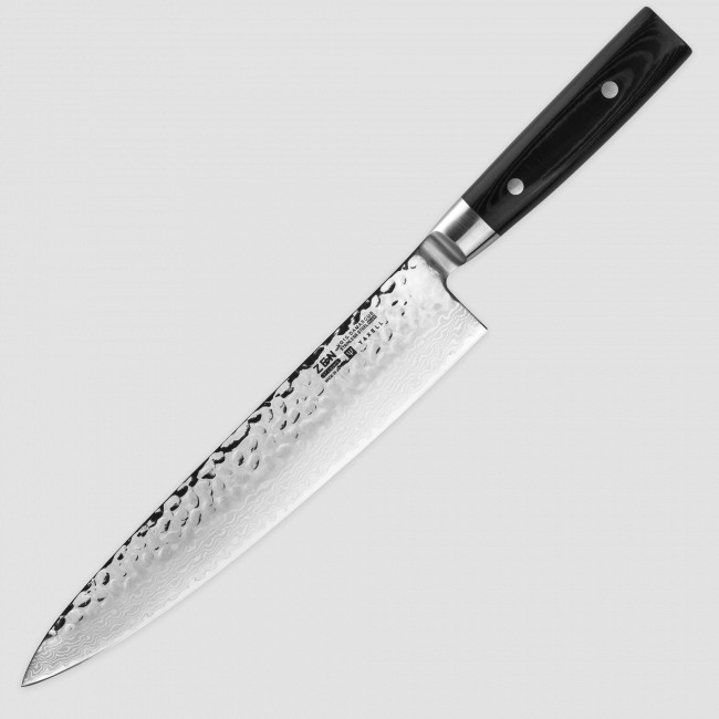Профессиональный поварской кухонный нож 25,5 см, Gyuto, дамасская сталь, серия Zen, YAXELL, Япония