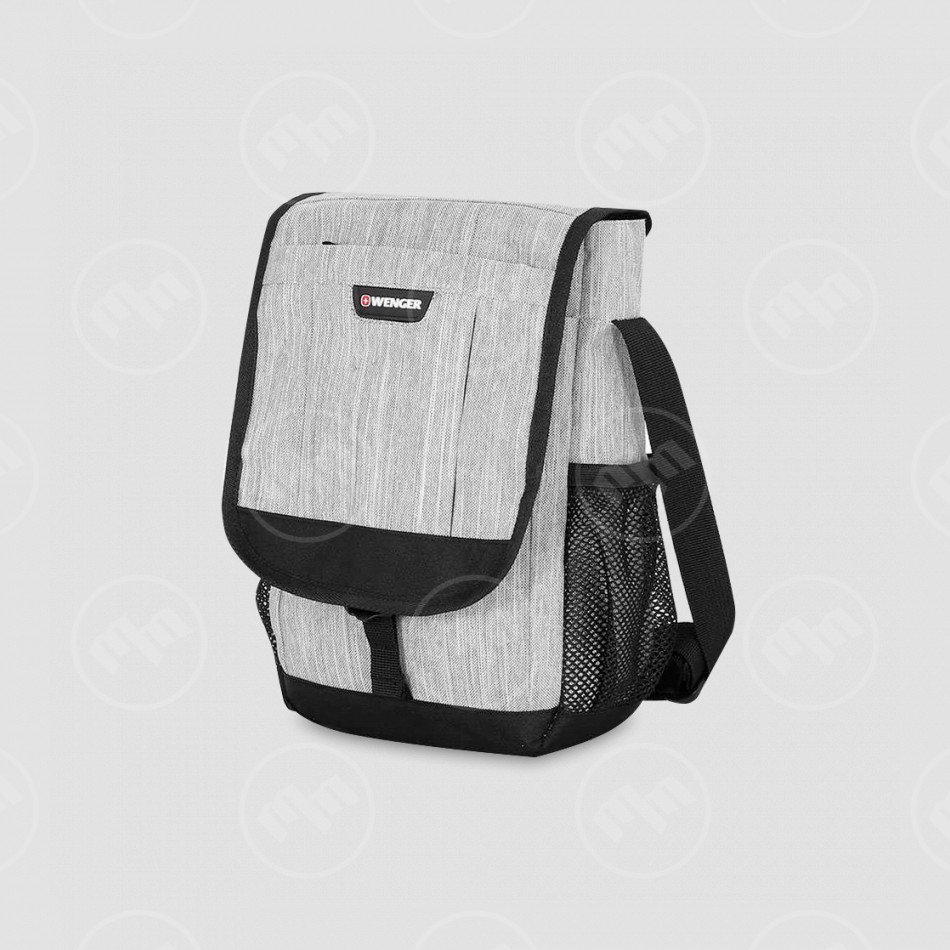 Сумка наплечная, размер: 27 х 19 х 7, материал: полиэстер 600D PU, цвет: светло-серый, WENGER, Швейцария