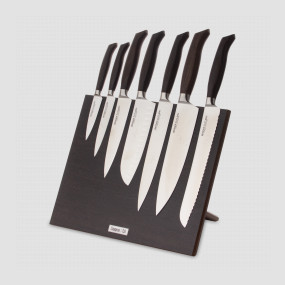 Набор кухонных ножей, 7 штук, на магнитной подставке ComposeEat, серия Ergo Line Smoked Oak, BERGER CUTLERY, Германия, BERGER CUTLERY (Германия)