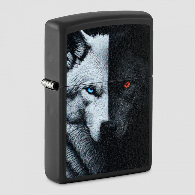 Зажигалка бензиновая Two Wolves Black Matte, ZIPPO, США