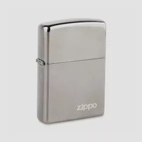 Зажигалка ZIPPO Classic с покрытием Black Ice, латунь/сталь, чёрная, глянцевая, ZIPPO, США, Зажигалки ZIPPO