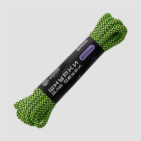 Шнурки из паракорда, 200 см, черно-зеленый, CORD, Россия, Шнурки CORD