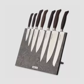 Набор кухонных ножей, 7 штук, на магнитной подставке ComposeEat, серия Ergo Line Smoked Oak, BERGER CUTLERY, Германия, Ergo Smoked oak BERGER CUTLERY