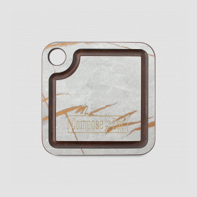 Подставка для чашки /Доска «Мини», 10 х 10 см, мраморный Грейс, композитный материал, серия ProFashion, ComposeEat, Россия, Подставки для горячего