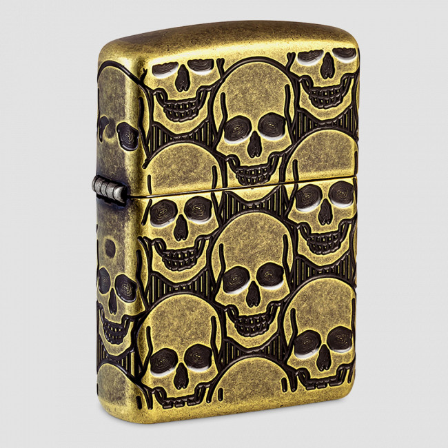 Зажигалка бензиновая Armor Cackling Cranium Antique Brass, ZIPPO, США