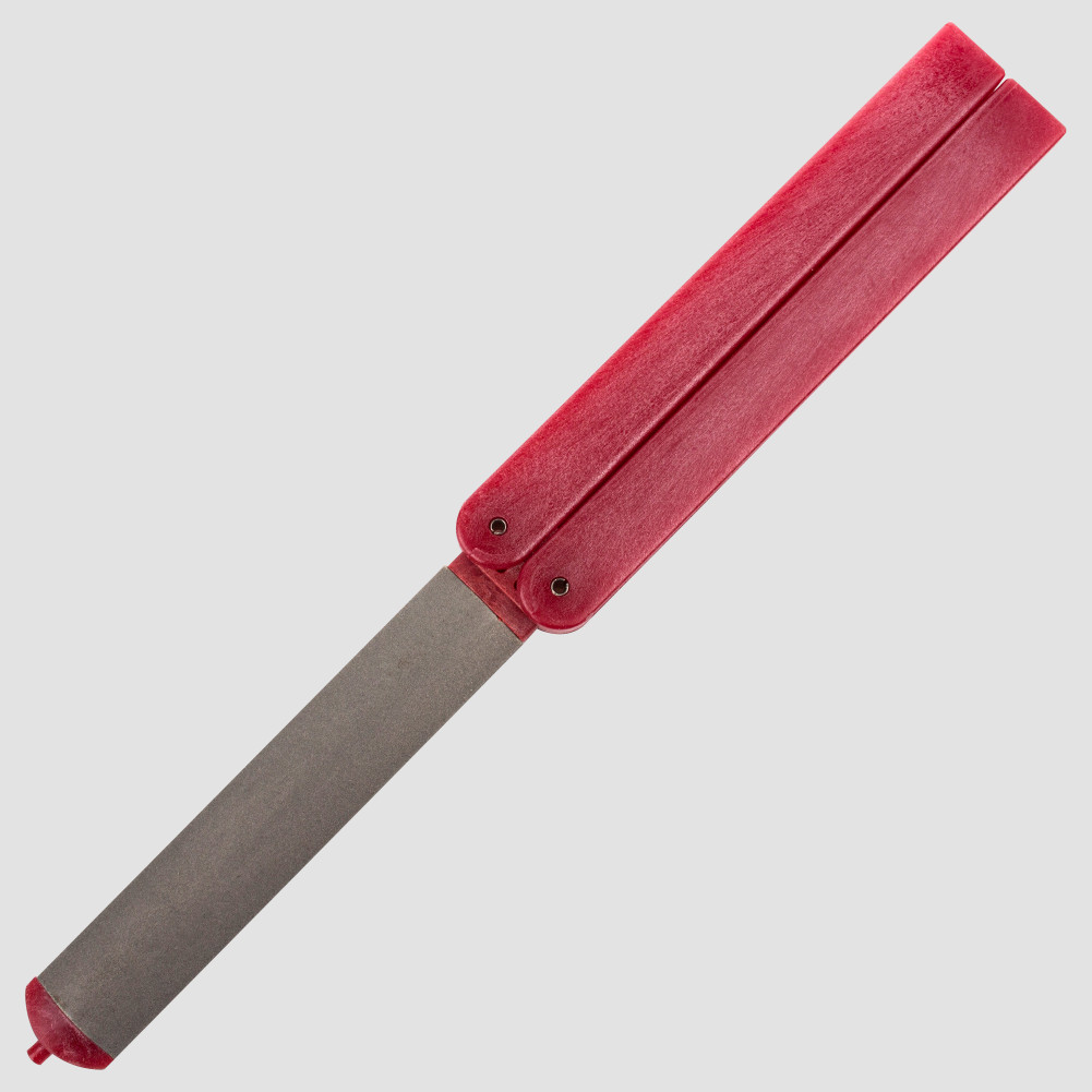 Брусок складной, алмазный, овальный Fine Grit (600), цвет: красный, серия Knife sharpeners, EZE-LAP, США