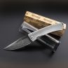 Нож складной TS1 Damascus Fate Grey matte handle, LionSteel, Италия_00797170044514186082.jpg
