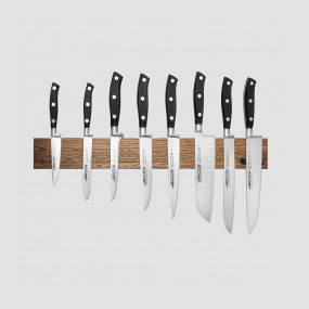 Набор из 8-ми кухонных ножей на магнитном держателе из дуба, серия Riviera, ARCOS, Испания, Подарочный набор кухонных ножей