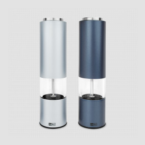 Набор электрических мельниц для перца и соли, с подсветкой, eMill.3, 21,5 x 5 см, темно-синий и светло-голубой, серия eMill, ADHOC, Германия, Мельницы для специй