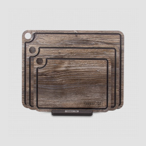 Набор разделочных досок, 3 штуки, на подставке, в подарочной коробке, дуб прованс, композитный материал, серия Elegance, ComposeEat, Россия, COMPOSE EAT (Россия)