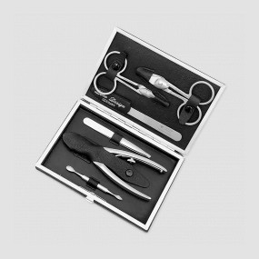 Набор маникюрный в кожаном футляре DOVO Solingen, цвет черный, 6 предметов, серия Manicure sets, DOVO, Германия, DOVO (Германия)