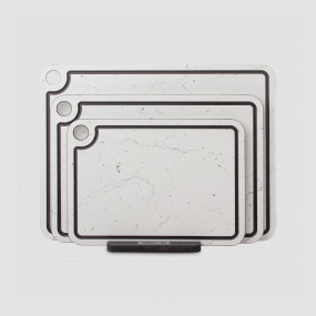 Набор из 3-х разделочных досок на подставке, мрамор Бьянко, в подарочной коробке, композитный материал, серия Elegance, ComposeEat, Россия, COMPOSE EAT (Россия)