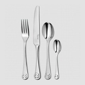 Набор столовых приборов на 6 персон, 24 предмета, сталь 18/10, серия Ammonite Flat, ROBERT WELCH, Великобритания, Ammonite Flat Bright ROBERT WELCH