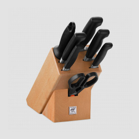 Набор из 5-ти ножей, мусата и ножниц в подставке, серия TWIN Four Star, ZWILLING J.A. HENCKELS, Германия, Наборы кухонных ножей