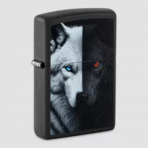 Зажигалка бензиновая Two Wolves Black Matte, ZIPPO, США, Зажигалки