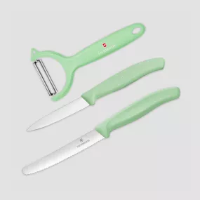 Набор из овощечистки и 2-х кухонных ножей Swiss Classic Trend Colors, VICTORINOX, Швейцария, Ножи для овощей Victorinox