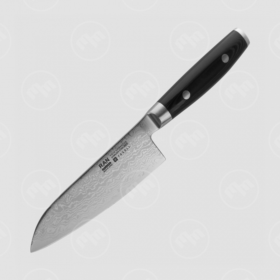 Нож кухонный Сантоку 12,5 см, Santoku, дамасская сталь, серия Ran, YAXELL, Япония