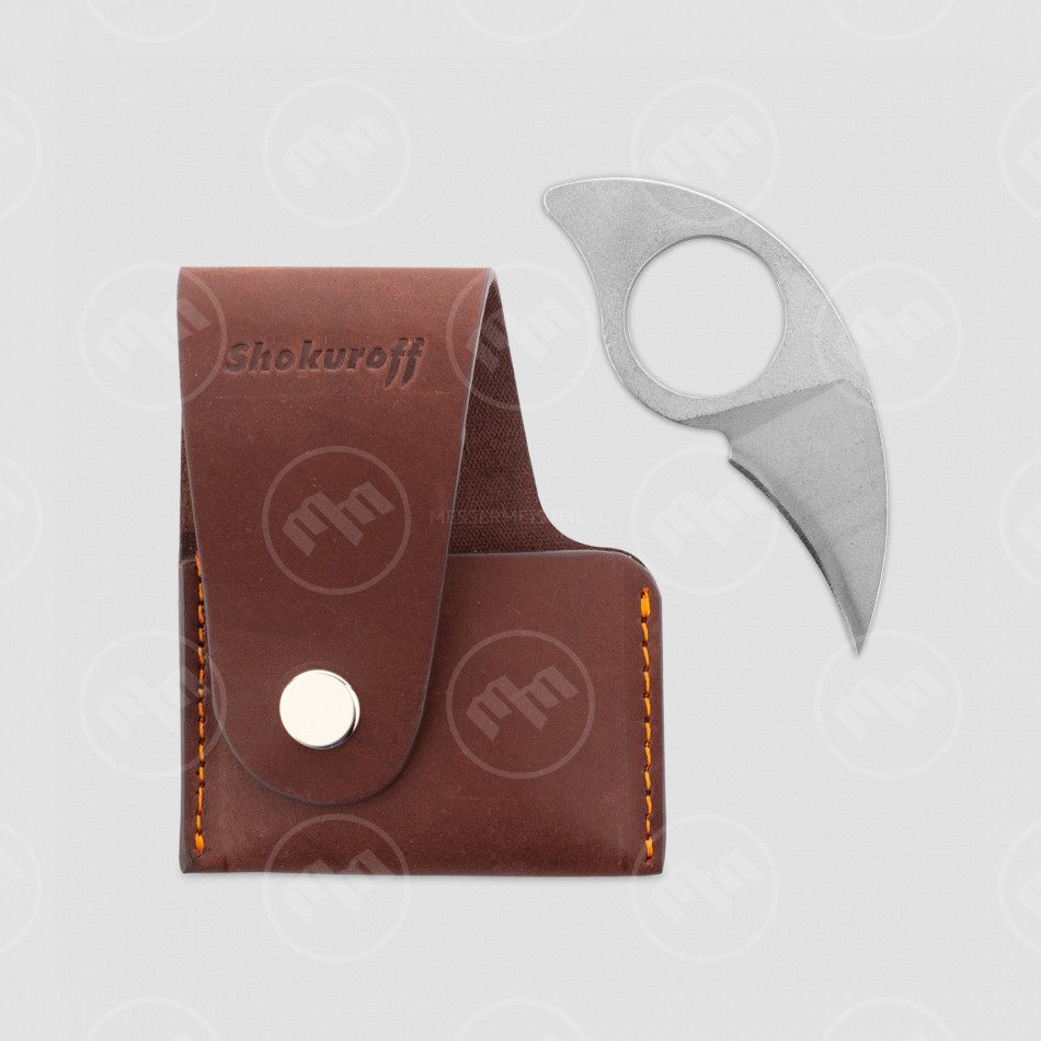 Кардхолдер с ножом, коричневый, SHOKUROFF KNIVES, Россия