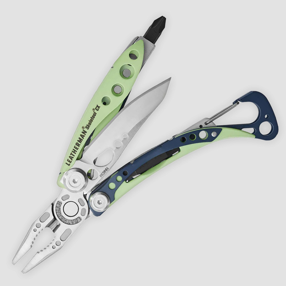 Мультитул Skeletool ,7 инструментов, цвет зеленый/синий, LEATHERMAN, США