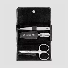 Набор маникюрный в кожаном футляре, цвет чёрный, 3 предмета, Classic Inox, ZWILLING J.A. HENCKELS, Германия, Лучшие маникюрные наборы