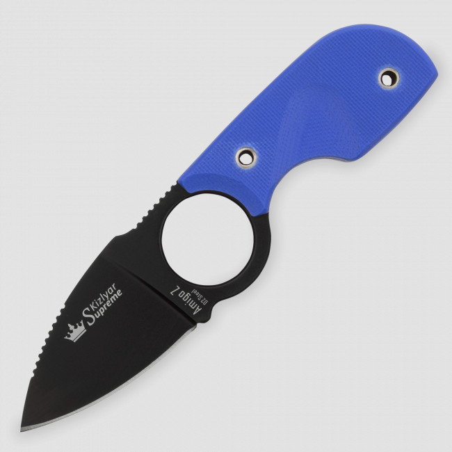 Нож с фиксированным клинком Amigo-Z, Titanium Nitride, сталь D2, синий, KIZLYAR SUPREME, Россия