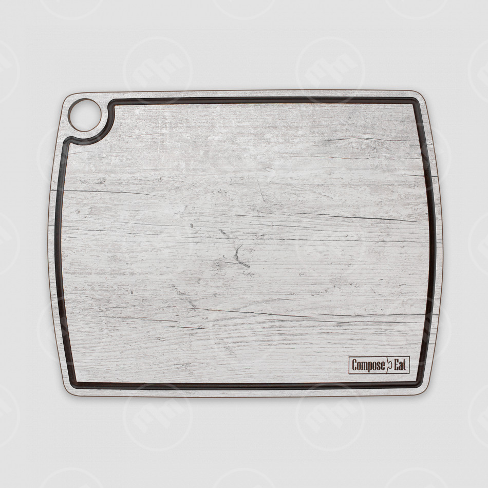 Доска разделочная композитная c желобом, 36х28см, дуб белый, серия Fashion, ComposeEat, Россия