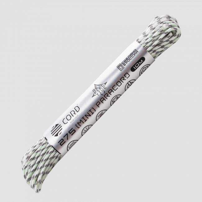 Паракорд 275 световозвращающий white, 10 м, серия Cord 275, CORD, Россия