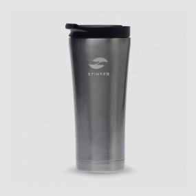Термокружка, 450 мл, нержавеющая сталь, черный, STINGER, Россия, STINGER (Россия)