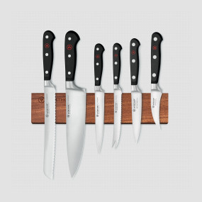 Набор из 6-ти кухонных ножей на магнитном держателе из дерева орех, серия Classic, WUESTHOF, Золинген, Германия, Наборы ножей 6 предметов