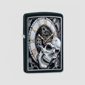 Зажигалка Skull Clock Design Black Matte, ZIPPO, США, Для отдыха и туризма