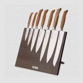 Набор кухонных ножей, 7 штук, на магнитной подставке ComposeEat, серия Ergo Line Olive, BERGER CUTLERY, Германия, Ergo Olive BERGER CUTLERY